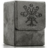 PROMAXIBINDER MTG Card Deck Box  Commander Deck Box Fits 100 Single Sleeved Cards  Storage for TCG/MTG Crads  PU Leather Strong Magenet (Darkgrey  Tree)