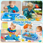 FRUSE Ocean Sensory Bin,Play Sand Art Kit with 2.2lbs Play Sand,12 Sea Animal Toys,Sand Molds,Role Play Beach Toy Sandbox Toys f