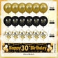 30Th Birthday Decorations For Men Women Black And Gold, Black Gold Birthday Yard Banner Sign And 18 Pcs 30Th Happy Birthday Balloons For 30Th Anniversary Birthday Party Supplies Outdoor Yard Decor