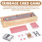 Wooden Cribbage Board Game Set  enhanced Wooden Board with with Storage Drawer and Metal Pegs  Strategy Card Game Cribbage - Travel Portable Cribbage Game Sets for Family