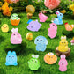 60Pcs Easter Luminous Mini Resin Figurines Miniature Figurines Tiny Small Easter Glow In The Dark Little Bunnies Chicken For Dol