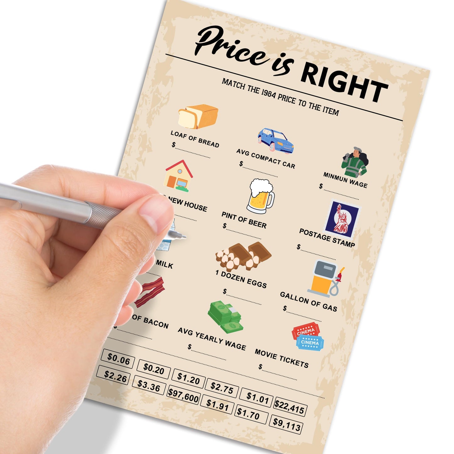 40Th Birthday Party Games, Price Is Right Games, Birthday Party Supplies For Adults, Fun 1984S Party Game,Pack Of 30 Cards