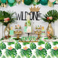4 Pack Hawaiian Luau Tablecloths Tropical Palm Leaves Table Cloth Hawaiian Luau Table Cover Palm Leaves Table Cloth Baby Birthda