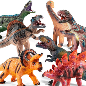 Temi 7 Piece Jumbo Dinosaur Toys For Kids 3-5, Large Soft Dinosaur Toys For Dinosaur Lovers, Dinosaur Toys For Boys Kids Toddler
