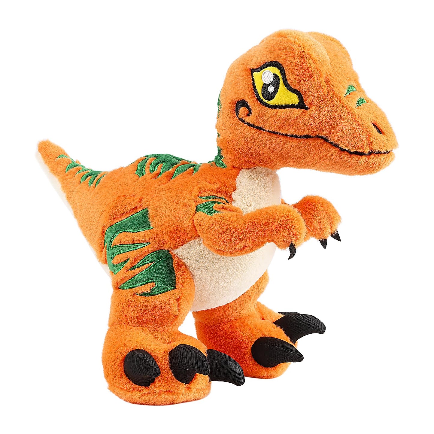 Tcbunny Baby Dinosaur 12' Bedtime Stuffed Animal Plush Toy, Kid'S Gifts For Boys, Girls, Birthday, Valentine, Christmas, Veliciraptor - Orange