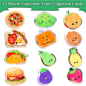 Magnetic Puzzles For Kids Ages 1-3, Travel Toddler Puzzles Ages 2-4 Year, Food Activities Toy For Boys & Girls 3-5 Yo - Learning