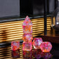 Udixi 7-Die Polyhedral Dice Set With Glitter And Orange Swirls Dnd Dice For Dungeons And Dragons Role Playing Games (Red Orange)