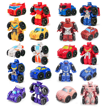 Onest 10 Pieces Mini Robots Car Toys Toddler Small Hero Action Figures Push Go Rescue Vehicle Playset Boys Little Car Bots For Kids Christmas Birthday Party Gift