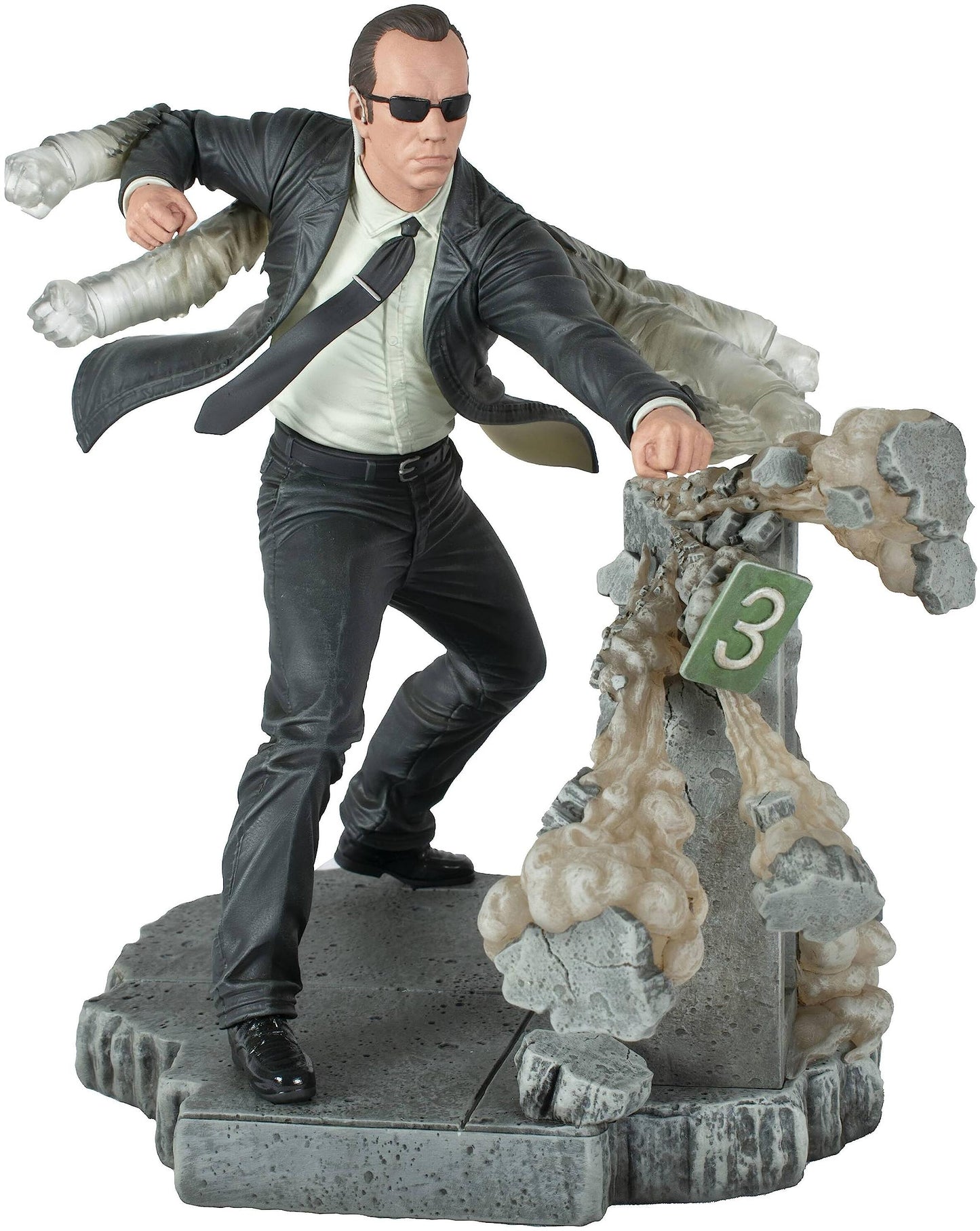 Diamond Select Toys The Matrix Gallery Diorama Agent Smith 10-Inch Pvc Statue With Detailed Sculpting