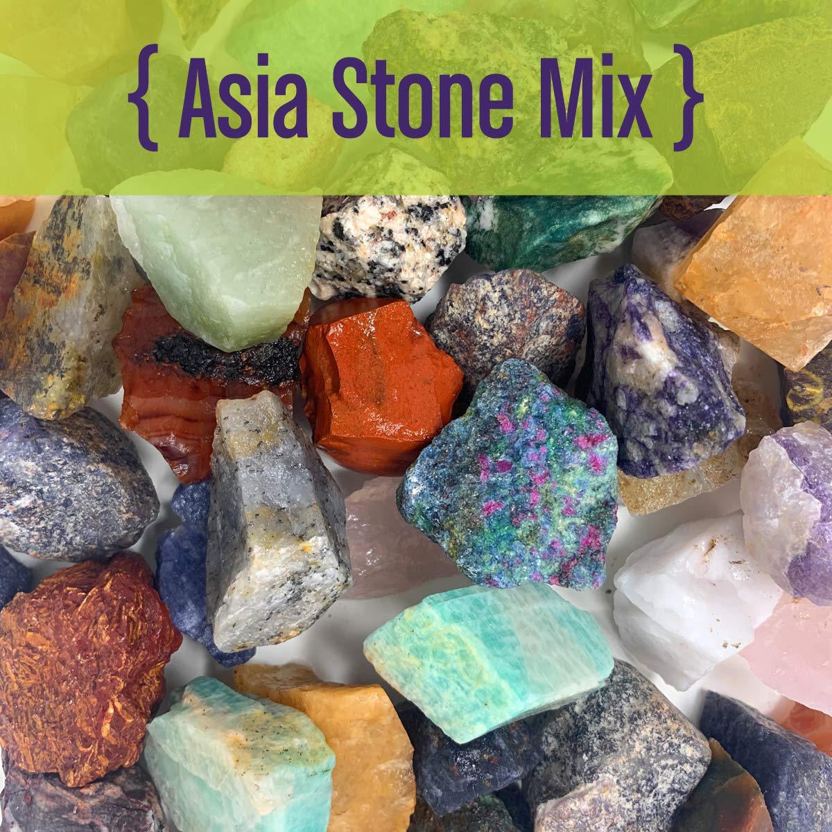 WireJewelry World Stone Mix Rock Tumbler Refill Kit - 3 Lbs. Each of Asia, Brazil and Madagascar Stone Mixes and 6 Batches of 4