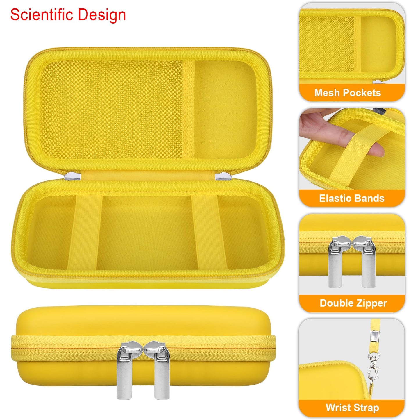 Elonbo Carrying Case for TEBIYOU/ Great Boy/ Beico Handheld Game Console Retro Video Games  Portable Gaming Player Travel Storage Cover  Mini Arcade Electronic Toy Holder Bag  Yellow
