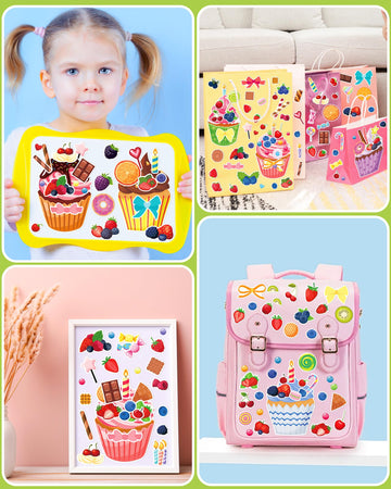 24 Pcs Make Your Own Cupcake Sticker Sheets For Kids, Cupcake Face Stickers For Kids Toddlers Crafts Activities Gifts Goodie Bag