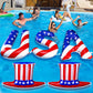 JellyArch 5 Pcs 20 Patriotic Inflatable Pool Floats Red White and Blue USA Letter & Hat Decorations 4th of July Pool Toys for 