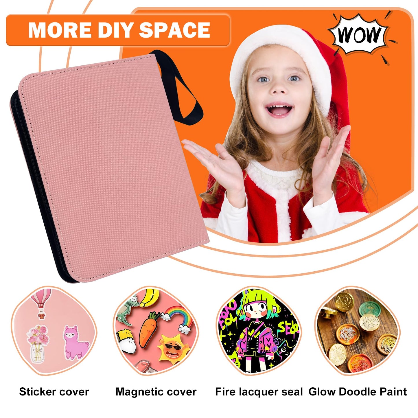 Pink Card Binder for Girls  400 Pockets Double-Sided Trading Card Storage Bag with Removable Sleeves  Collectible Card Albums for MTG  TCG  Photocards (Pink)