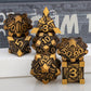 ORIFANTOU 7PCS Metal DND Dice Set Golden D&D Dice with Box, Debris RPG D and D Dice Dungeons and Dragons Role Playing Game Polyh