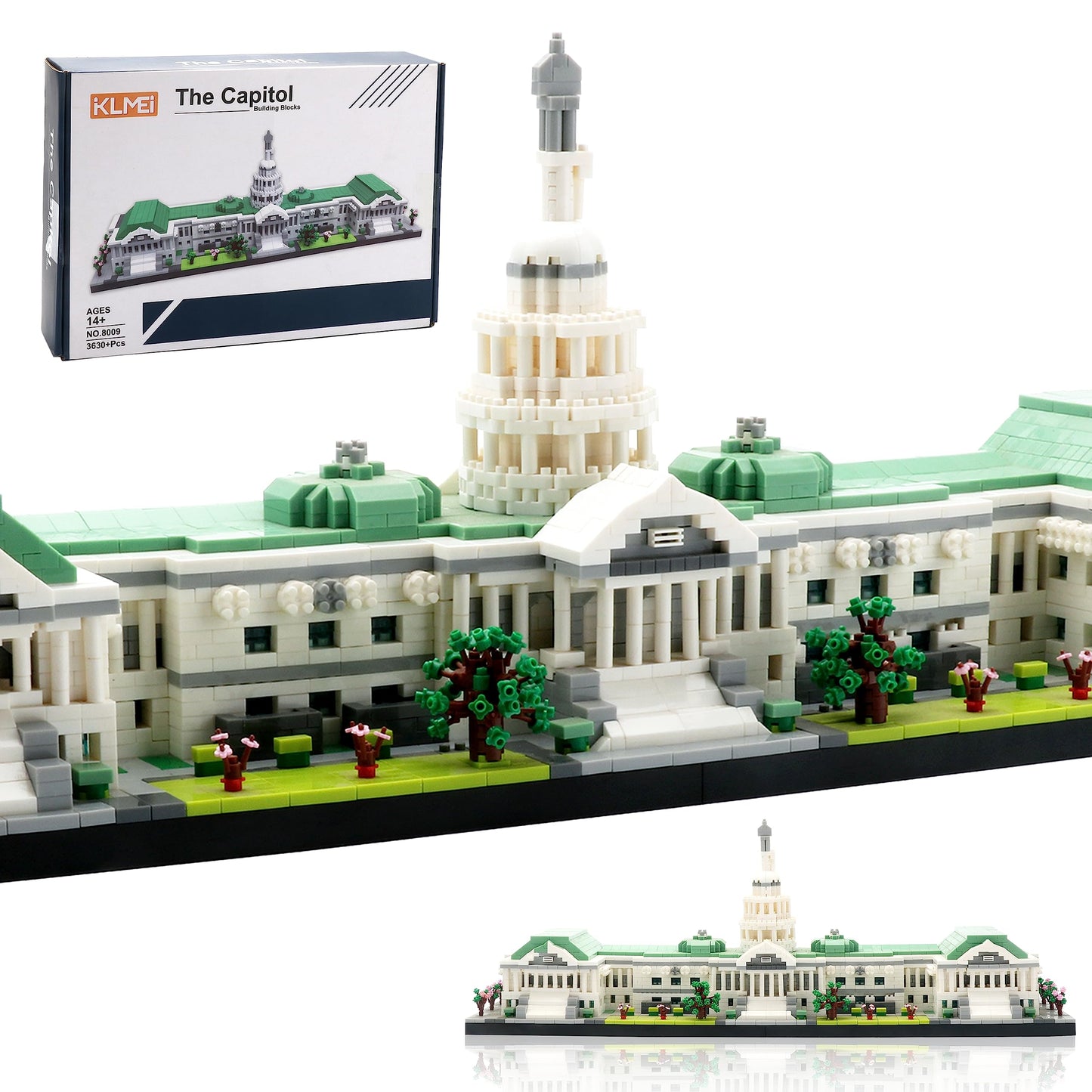 KLMEi Micro Mini Blocks United States Capitol Building Architecture Model Famous Landmark Collection Set  Toys Presents for mature-themed and Kid Age of 14+ 3630 PCS