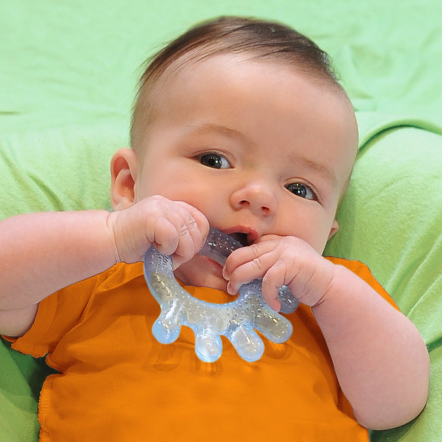 Green Sprouts Cooling Teether| Soothes Gums & Promotes Healthy Oral Development |Safer Plastic Filled With Sterilized Water,Chill For Extra Relief,Textured Surface To Massage Gums,2 Count (Pack Of 1) Blue