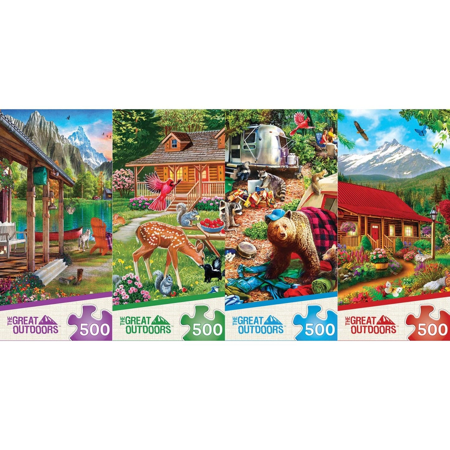 Great Outdoors - 4 Puzzle Assortment 500 Piece Puzzles