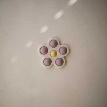 Mushie Flower Press Toy (Soft Lilac/Daffodil/Ivory)