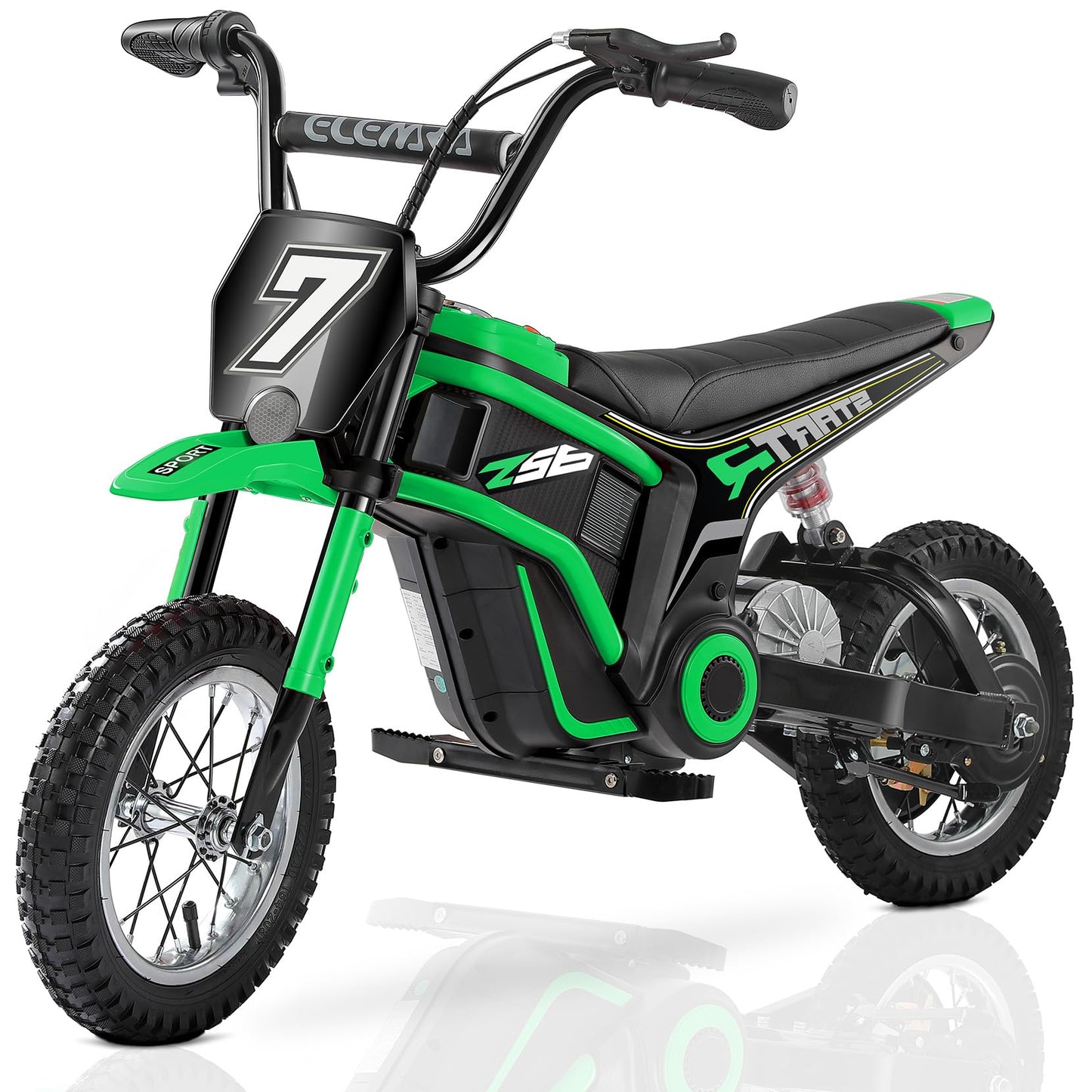 ELEMARA Electric Dirt Bike,350W Motorcycle 24V Ride on Toy for Big Kids w/LED Power Display,15.5 mph & 150lb Max,3 Speeds,Chain-