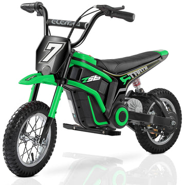 ELEMARA Electric Dirt Bike,350W Motorcycle 24V Ride on Toy for Big Kids w/LED Power Display,15.5 mph & 150lb Max,3 Speeds,Chain-