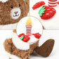 Leyoha Birthday Plush Toy Bear Stuffed - Adorable Cake Stuffed Animal, Cute Teddy Bear Face With Candle, Huggable Kids' Gifts, P