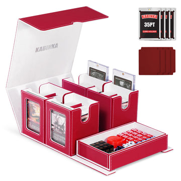 Card Deck Box For Mtg With Commander Display, 5 In 1 Card Storage Box Fits 400+ Double-Sleeved Cards, Removable Deck Case For Tc