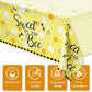 Tatuo Bee Plastic Tablecloths Sweet as Can Bee Decorative Table Cover Honey Baby Shower Party Tablecloth Set for Birthday Party
