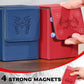Uaono Card Deck Box For Yugioh Mtg Cards, 100+ Deck Case With 2 Dividers Fits Tcg Ccg, Pu Leather Card Storage Box Compatible With Collectible Trading Cards (Red, Extinction Dragon)