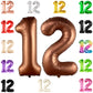Giant, Coffee Brown 12 Balloon Number - 40 Inch, Brown 12 Birthday Balloon | 12Th Birthday Decorations For Boy | Safari Theme Party Decorations | 12 Year Old Balloon For 12Th Birthday Party Supplies