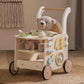 Robotime Wooden Baby Walker, Baby Push Walker, Baby Activity Center Toys - Toddler Walking Activity Center Push Toys With Safety