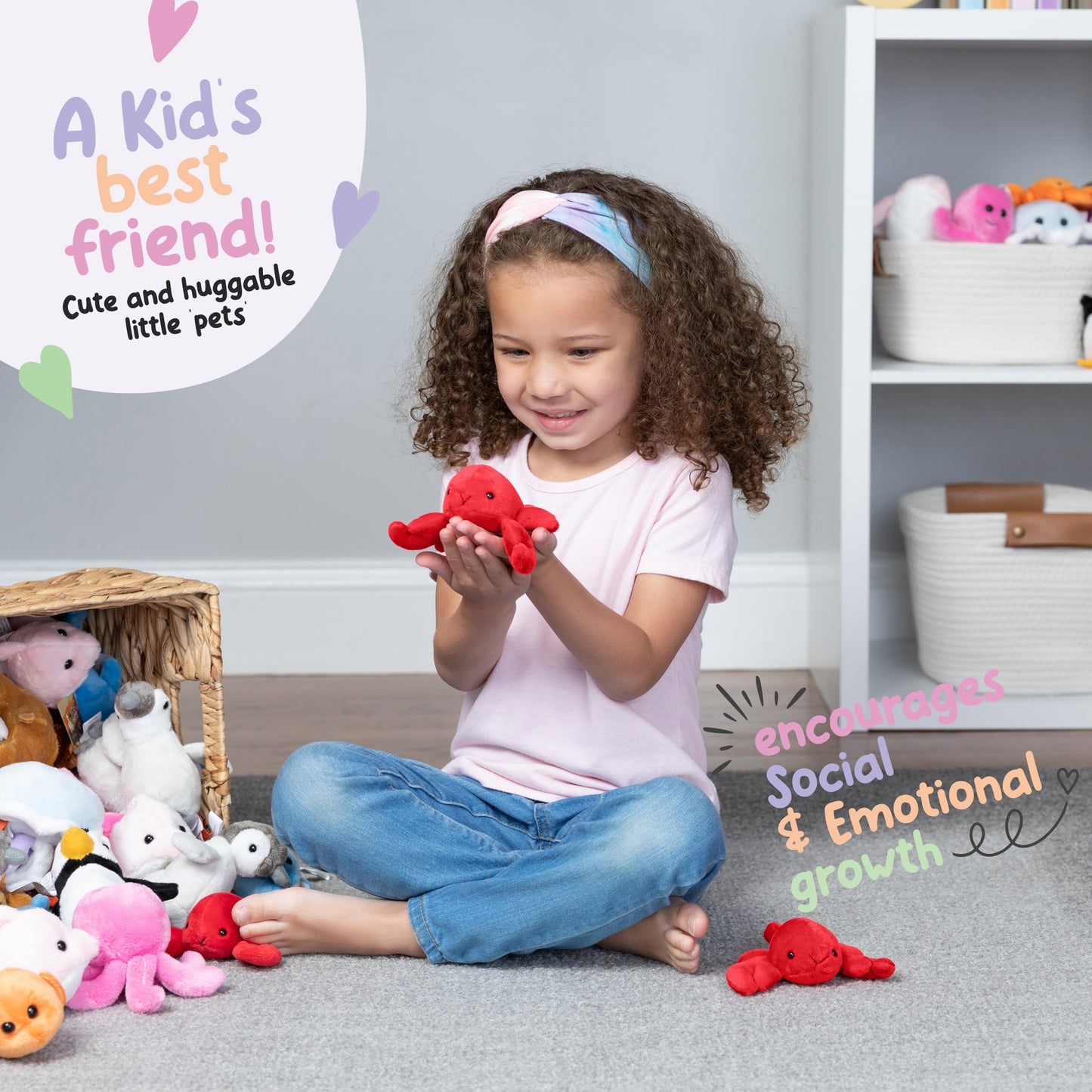 Forest & Twelfth Stuffed Lobster, Single Mini Stuffed Animal Plush Toy For Kids, Sea Animals Party Favors And Goody Bags, Classroom Treasure Box Prizes, Stocking Stuffers (Lobster)