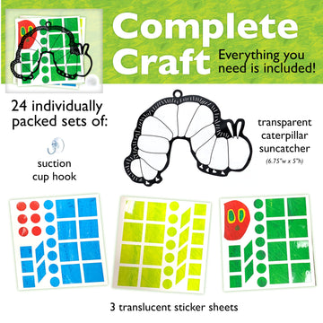 Creativity For Kids The Very Hungry Caterpillar Party Supplies: Sticker Suncatchers - 24 Birthday Party Favors, Toddler Party Favors For Kids Ages 3-5+, Kids Toys Bulk