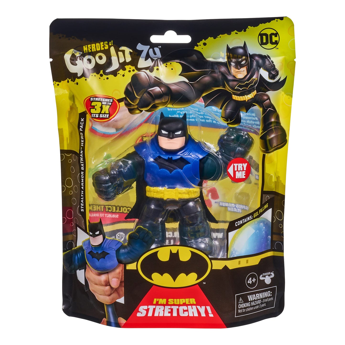 Heroes of Goo Jit Zu DC Hero Pack - Super Stretchy Stealth protective covering Batman 4.5 Tall