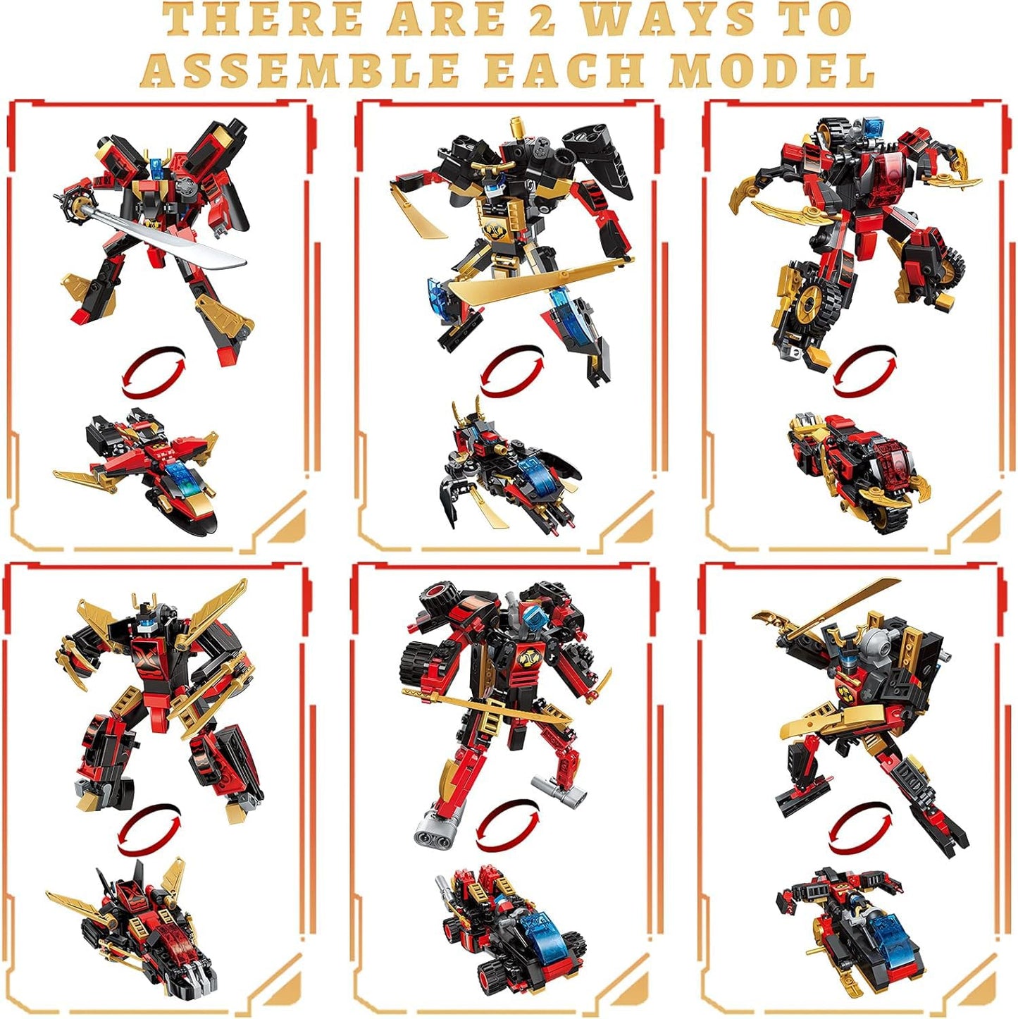 QLT QIAOLETONG 12 in 1 Mecha Robot Building Set, 542 PCS, Multicolor, Compatible with Lego, Cool Robot Toys Gift for Adults