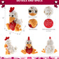 DolliBu Plush Sitting Rooster with Red Heart - 6.5 Inch Cute Stuffed Animal Gift for Valentine's Day, Birthdays, Anniversaries