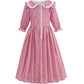 Aoiviss Girls Pioneer Costume Floral Colonial Prairie Dress for Little Kids with Apron and Bonnet, Pink