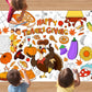 DERAYEE Thanksgiving Giant Coloring Poster, 72 x 35 Inches Disposable Thanksgiving Coloring Tablecloth Fall Harvest Themed Jumbo