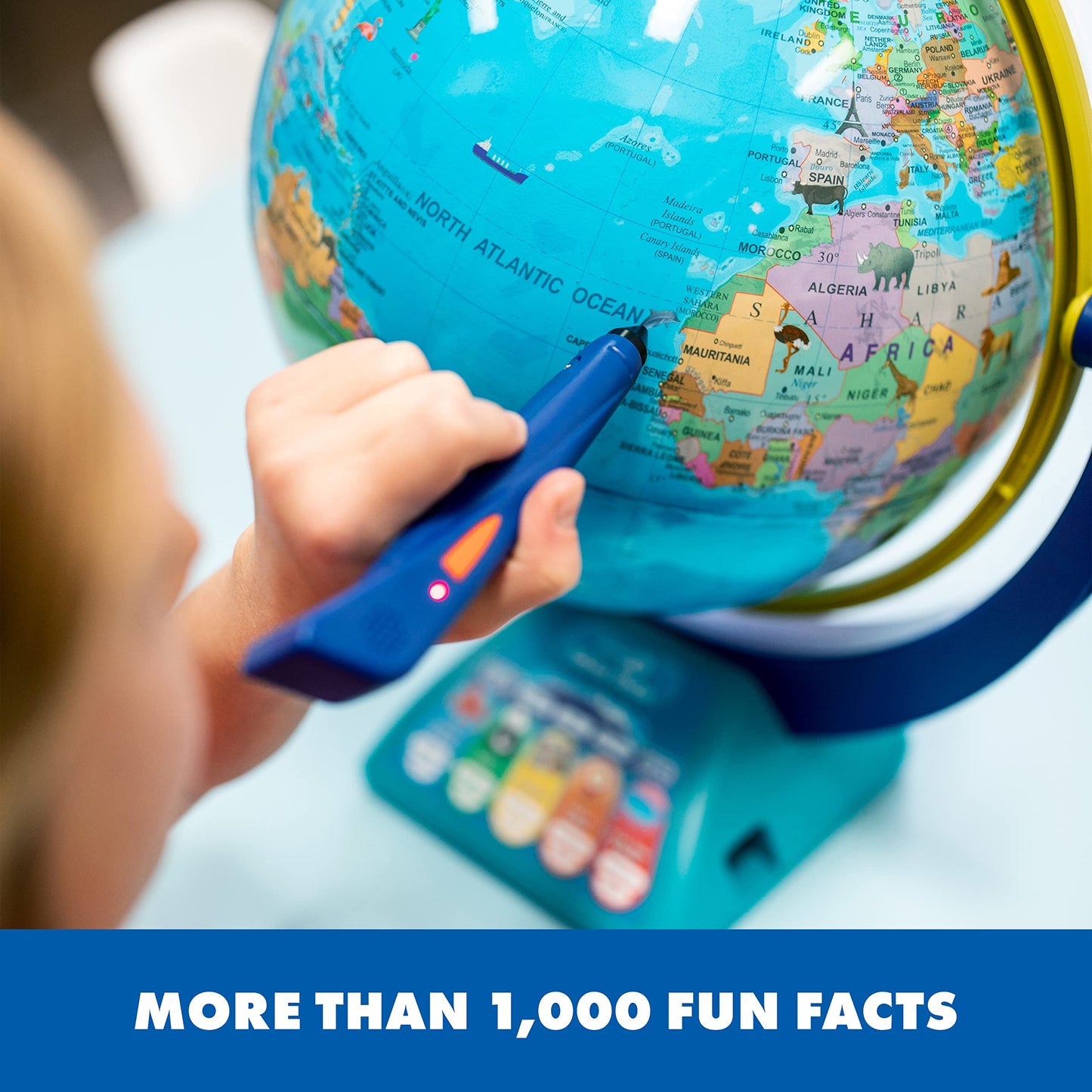 Educational Insights GeoSafari Jr. Interactive Globe with Talking Pen, Multi, Ages 4+, Model 8888, Gift for Kids