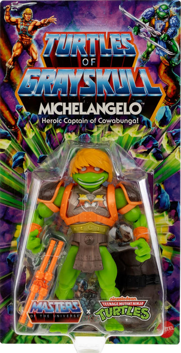 Masters of the Universe Mattel Origins Turtles of Grayskull Action Figure & Accessories  Michelangelo Collectible Toy with 16 Joints  TMNT & Motu Crossover