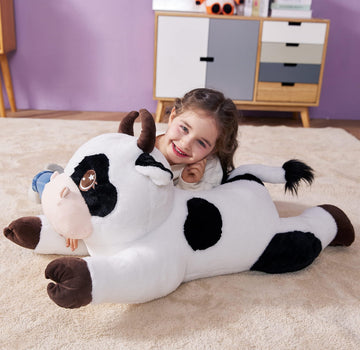 IKASA Giant Cow Plush Toy, 30" Jumbo Soft Animal, Fluffy Oversized Stuffed Toy, Model 6636608