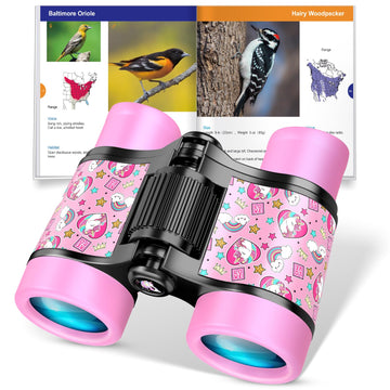 Unicorn Binoculars Toys For Kids 3 4 5 6 Year Old Girls Toddlers Pink Binoculars Toys Bird Watching Outdoor Camping Adventure Te