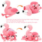 Qpewep 21-Inch Pink Flamingo Stuffed Animal with 4 Plush Babies - Soft, Machine Washable, Perfect for Kids' Birthdays and Zoo Party Decor