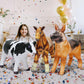 Jet Creations Inflatable Animal Trio: Cow, Horse, German Shepherd, Toy for Endless Fun Decor Party Balloons for Kids Adults Birt