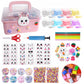 8 Pcs Colorful Nano Tape Bubble Kit For Kids With Glitter,Clay,Cute Stickers And Accessories Tools,Nano Double Sided Adhesive Gel Grip Traceless Tape