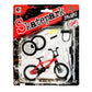 Metal Finger Bike Mountain Bike Toys Functional Kids Finger Bicycle Mini Finger Bmx Set Gift For Kid (Red)