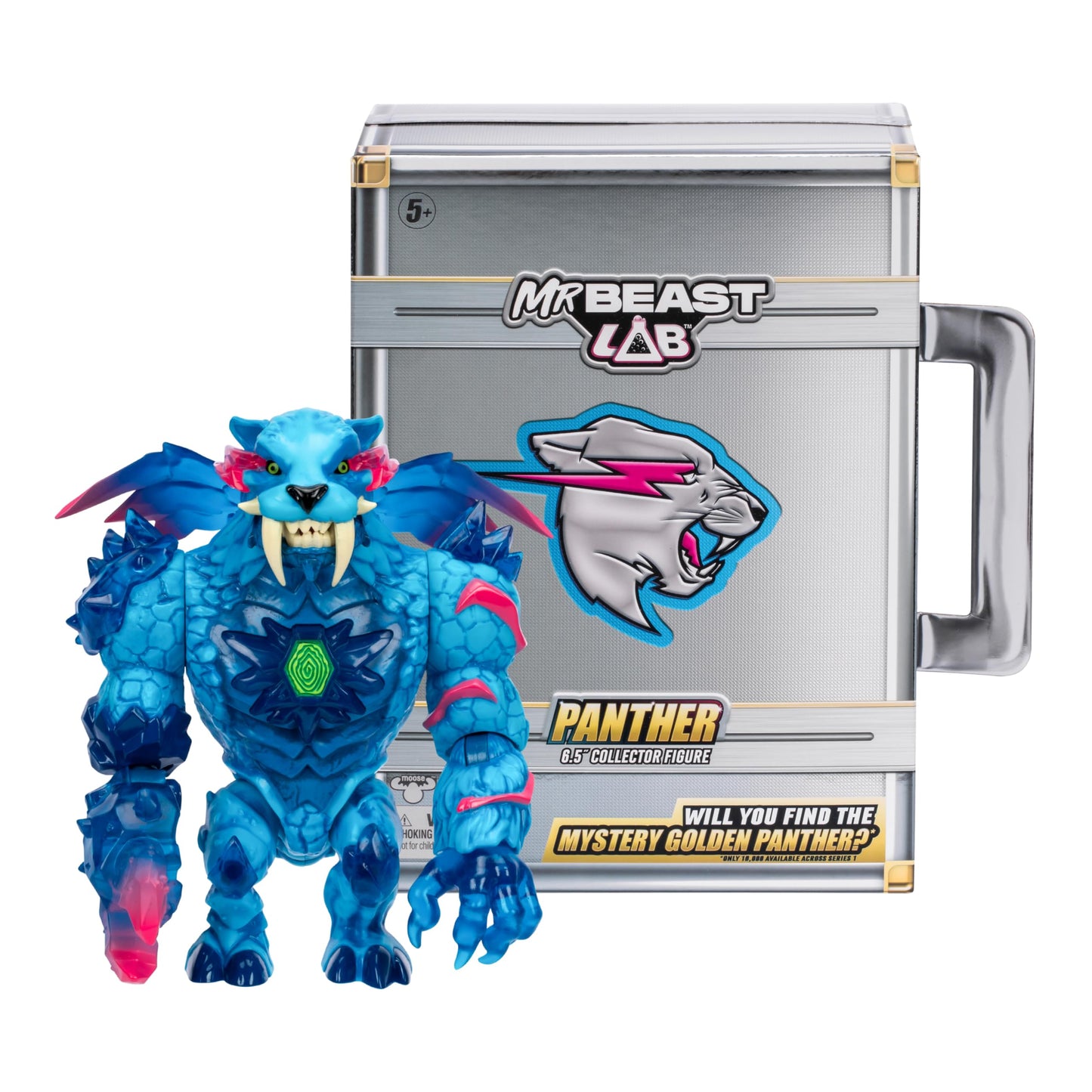 MrBeast Lab Apex Beast Panther Collector Figure  6.25 Tall  with Extreme Detailing  enhanced Packaging  13 Points of Articulation and Chomp Jaw - Styles May Vary