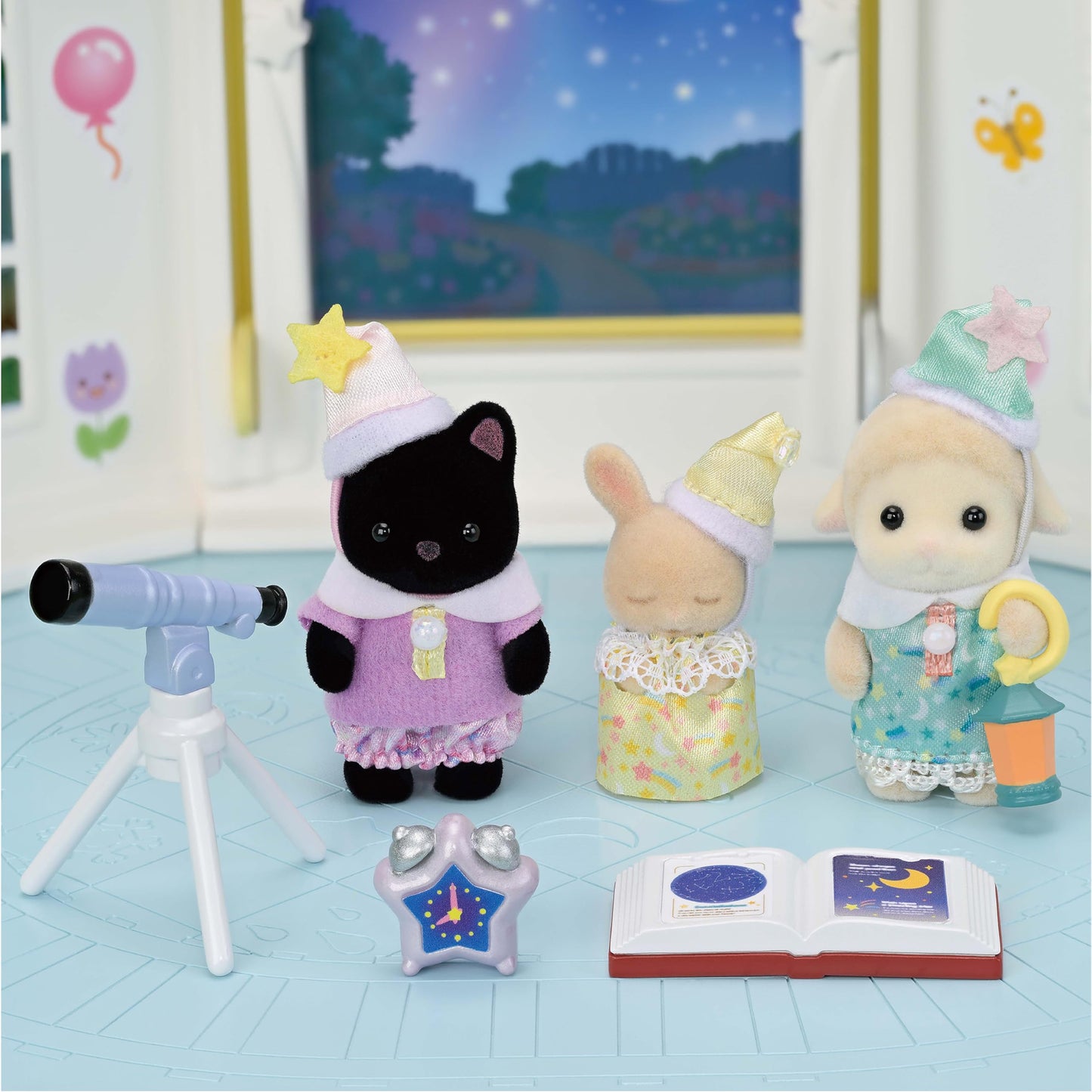 Calico Critters Sleepover Party Trio - Nursery Friends, Multicolor, Model CC2173, Plastic Material