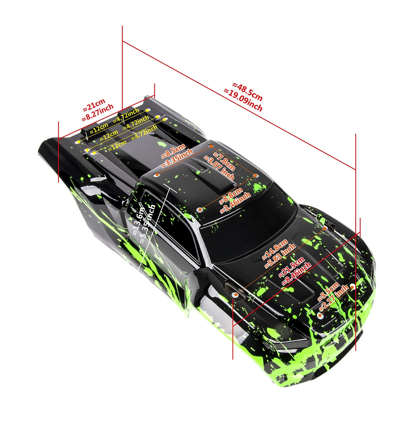 Musbeler Custom Body Compatible For Sledge 6S 4Wd 1/8 Truck Shell Cover (Muddy Orange)