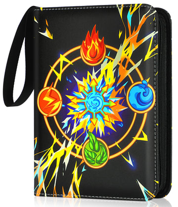 Card Binder for Cards  4-Pocket Trading Card Binder with 50 Removable Sleeves Fits 400 Cards  Great Creative Design Card Collection Binder Album Gift for Boys Girls Aged 4 to 16